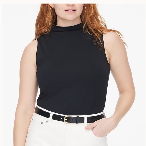 J crew Stretch cotton-blend mockneck tank top - Picture 1 of 4